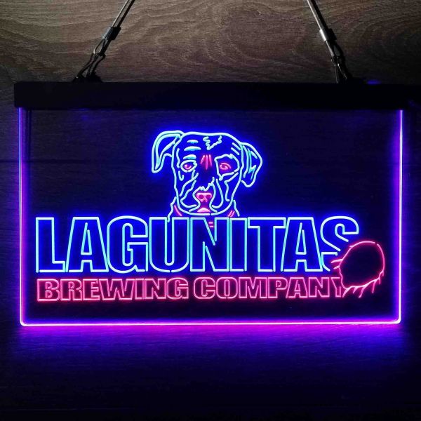 Lagunitas Brewing Company Dog Logo Dual LED Neon Light Sign